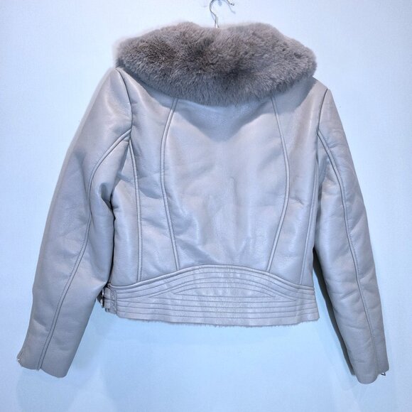 NWT Azalea Wang Faux Leather & Faux Fur Moto Jacket Size XL - Picture 3 of 5